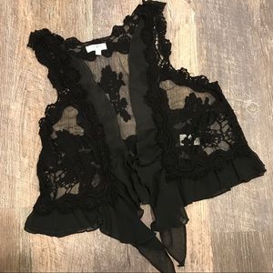 Umgee black lace vest